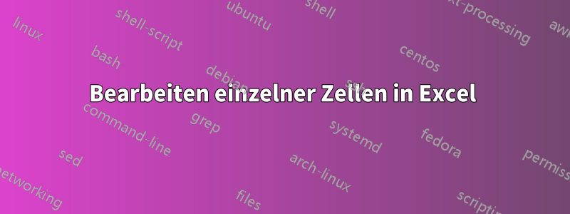 Bearbeiten einzelner Zellen in Excel