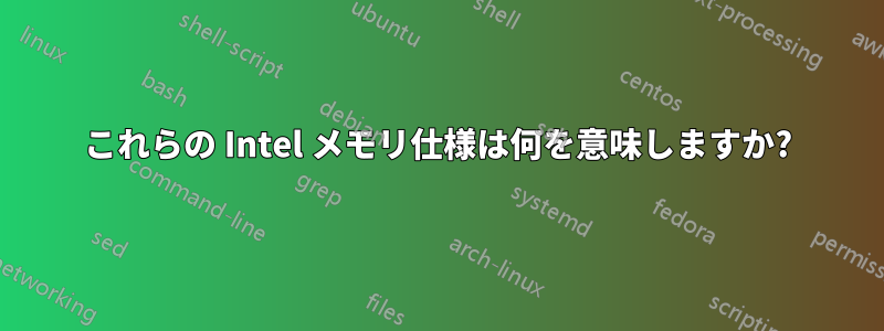 これらの Intel メモリ仕様は何を意味しますか?