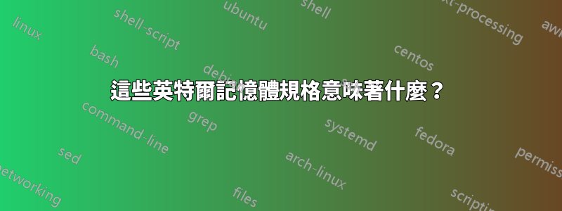 這些英特爾記憶體規格意味著什麼？