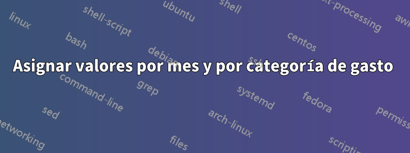 Asignar valores por mes y por categoría de gasto