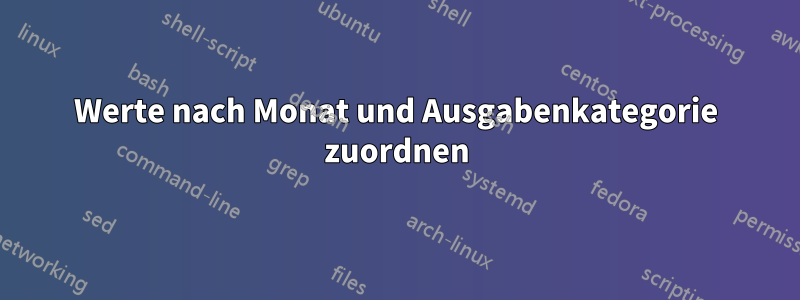 Werte nach Monat und Ausgabenkategorie zuordnen