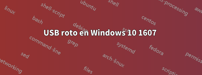 USB roto en Windows 10 1607