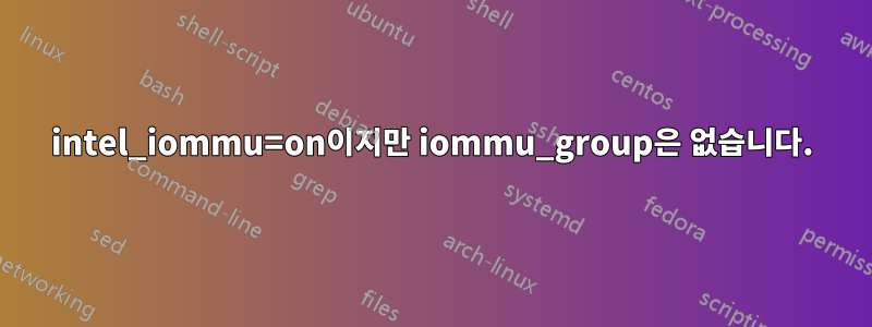 intel_iommu=on이지만 iommu_group은 없습니다.