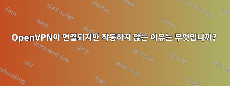 OpenVPN이 연결되지만 작동하지 않는 이유는 무엇입니까?