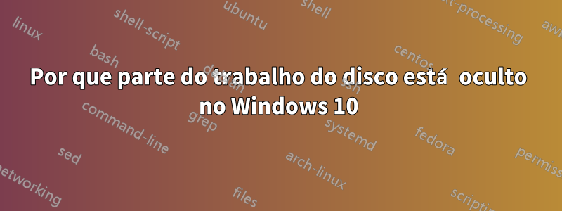 Por que parte do trabalho do disco está oculto no Windows 10