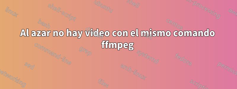 Al azar no hay video con el mismo comando ffmpeg