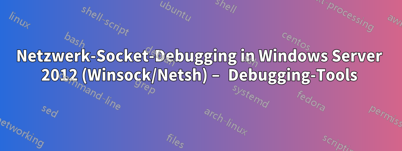 Netzwerk-Socket-Debugging in Windows Server 2012 (Winsock/Netsh) – Debugging-Tools