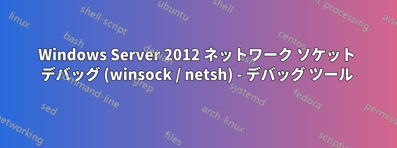 Windows Server 2012 ネットワーク ソケット デバッグ (winsock / netsh) - デバッグ ツール