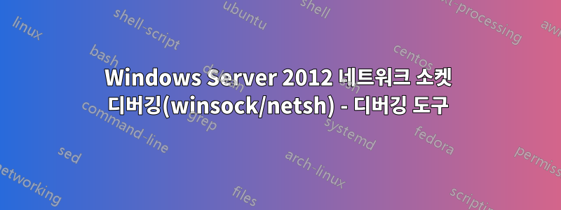 Windows Server 2012 네트워크 소켓 디버깅(winsock/netsh) - 디버깅 도구