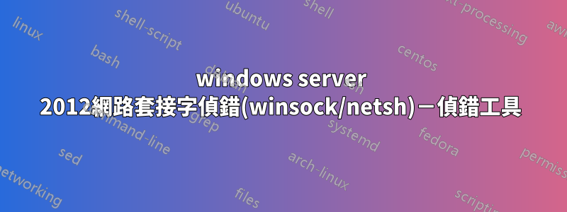 windows server 2012網路套接字偵錯(winsock/netsh)－偵錯工具