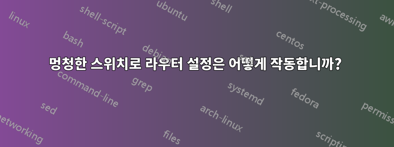 멍청한 스위치로 라우터 설정은 어떻게 작동합니까?