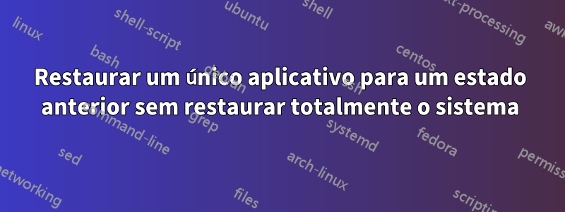 Restaurar um único aplicativo para um estado anterior sem restaurar totalmente o sistema