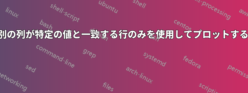 別の列が特定の値と一致する行のみを使用してプロットする 