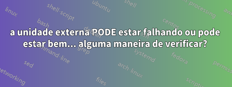 a unidade externa PODE estar falhando ou pode estar bem... alguma maneira de verificar?