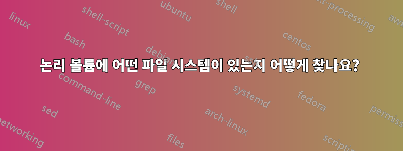 논리 볼륨에 어떤 파일 시스템이 있는지 어떻게 찾나요?