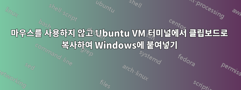 마우스를 사용하지 않고 Ubuntu VM 터미널에서 클립보드로 복사하여 Windows에 붙여넣기