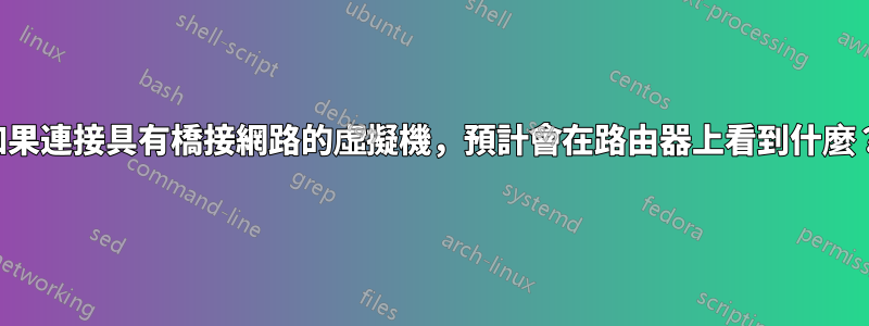 如果連接具有橋接網路的虛擬機，預計會在路由器上看到什麼？