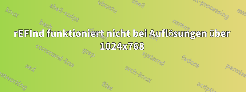 rEFInd funktioniert nicht bei Auflösungen über 1024x768