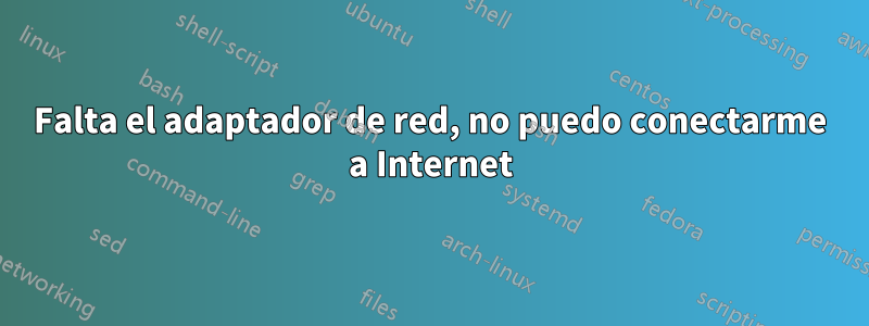 Falta el adaptador de red, no puedo conectarme a Internet