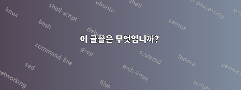 이 글꼴은 무엇입니까?