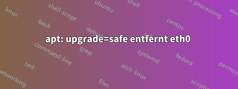 apt: upgrade=safe entfernt eth0