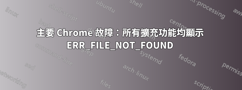 主要 Chrome 故障：所有擴充功能均顯示 ERR_FILE_NOT_FOUND