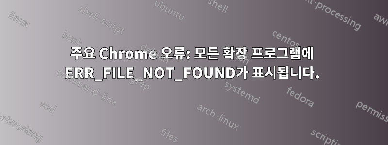 주요 Chrome 오류: 모든 확장 프로그램에 ERR_FILE_NOT_FOUND가 표시됩니다.