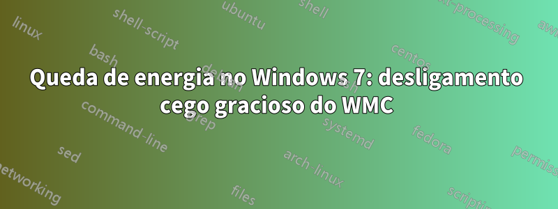 Queda de energia no Windows 7: desligamento cego gracioso do WMC