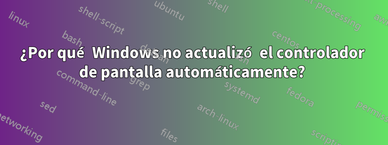 ¿Por qué Windows no actualizó el controlador de pantalla automáticamente?