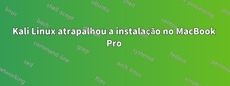 Kali Linux atrapalhou a instalação no MacBook Pro