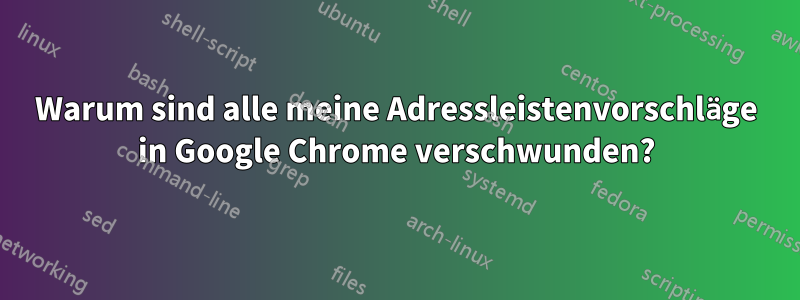 Warum sind alle meine Adressleistenvorschläge in Google Chrome verschwunden?