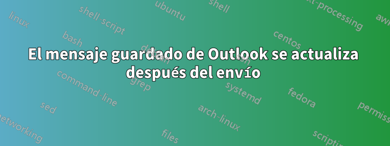 El mensaje guardado de Outlook se actualiza después del envío