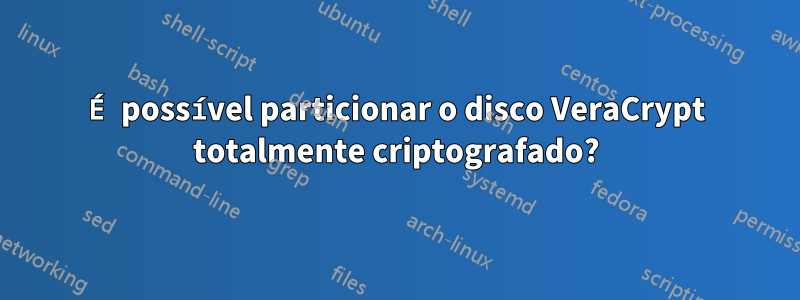 É possível particionar o disco VeraCrypt totalmente criptografado?