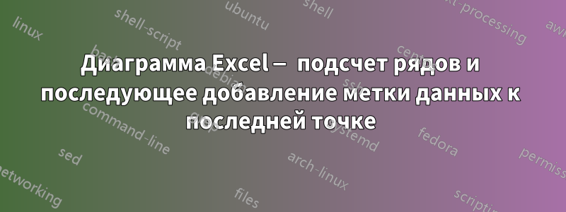 Диаграмма Excel — подсчет рядов и последующее добавление метки данных к последней точке