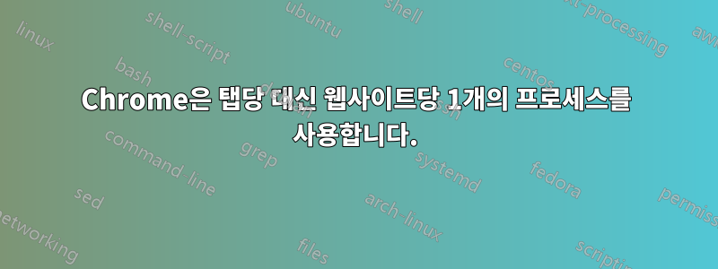 Chrome은 탭당 대신 웹사이트당 1개의 프로세스를 사용합니다.