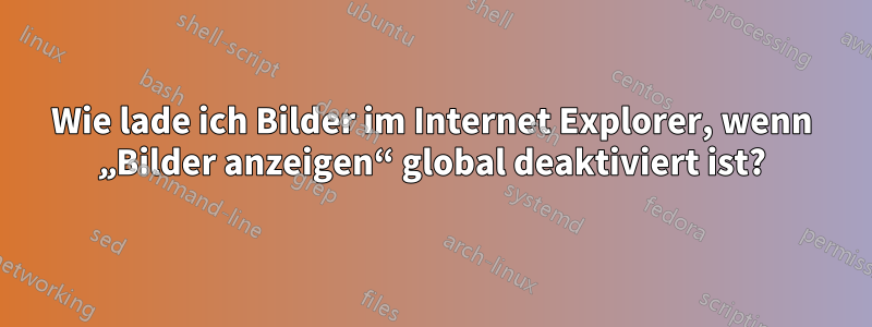 Wie lade ich Bilder im Internet Explorer, wenn „Bilder anzeigen“ global deaktiviert ist?