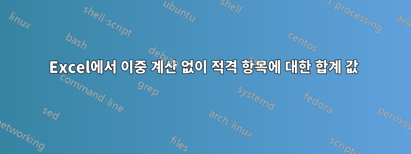 Excel에서 이중 계산 없이 적격 항목에 대한 합계 값