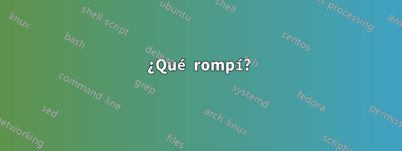 ¿Qué rompí?