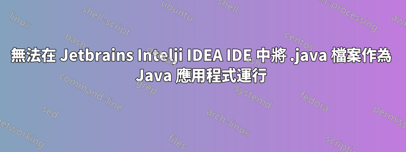 無法在 Jetbrains Intelji IDEA IDE 中將 .java 檔案作為 Java 應用程式運行