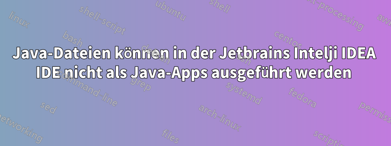 Java-Dateien können in der Jetbrains Intelji IDEA IDE nicht als Java-Apps ausgeführt werden