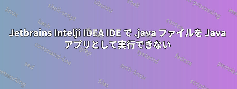 Jetbrains Intelji IDEA IDE で .java ファイルを Java アプリとして実行できない