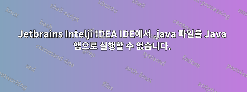 Jetbrains Intelji IDEA IDE에서 .java 파일을 Java 앱으로 실행할 수 없습니다.