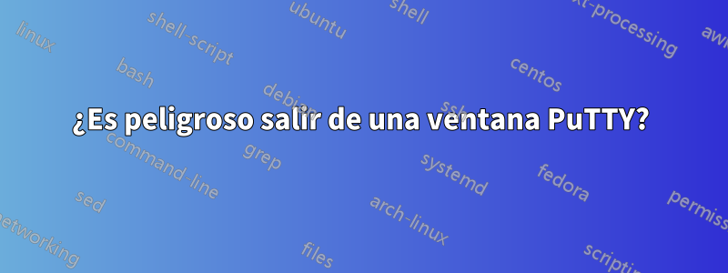 ¿Es peligroso salir de una ventana PuTTY?