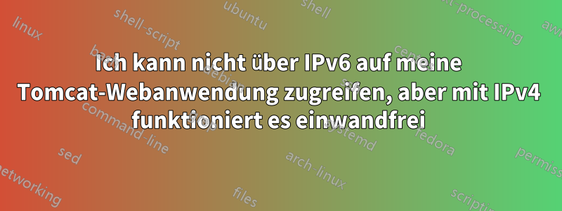 Ich kann nicht über IPv6 auf meine Tomcat-Webanwendung zugreifen, aber mit IPv4 funktioniert es einwandfrei