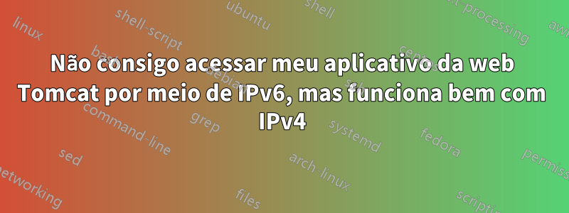 Não consigo acessar meu aplicativo da web Tomcat por meio de IPv6, mas funciona bem com IPv4