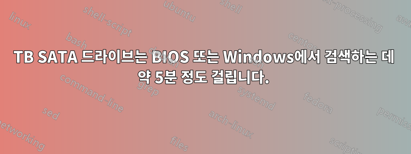 3TB SATA 드라이브는 BIOS 또는 Windows에서 검색하는 데 약 5분 정도 걸립니다.