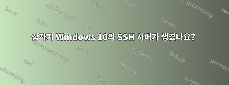 갑자기 Windows 10의 SSH 서버가 생겼나요?