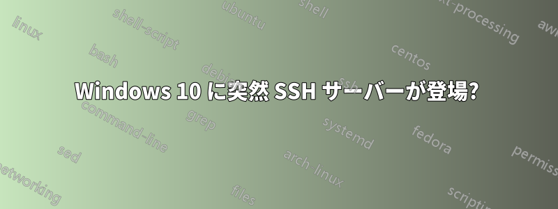 Windows 10 に突然 SSH サーバーが登場?