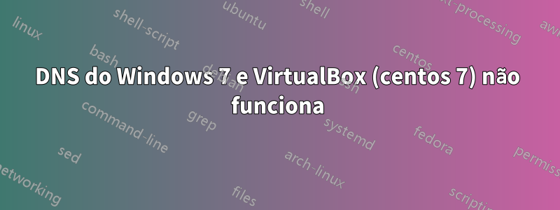 DNS do Windows 7 e VirtualBox (centos 7) não funciona