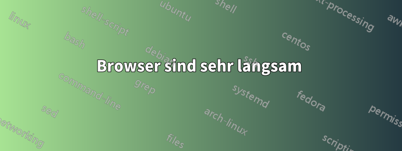 Browser sind sehr langsam